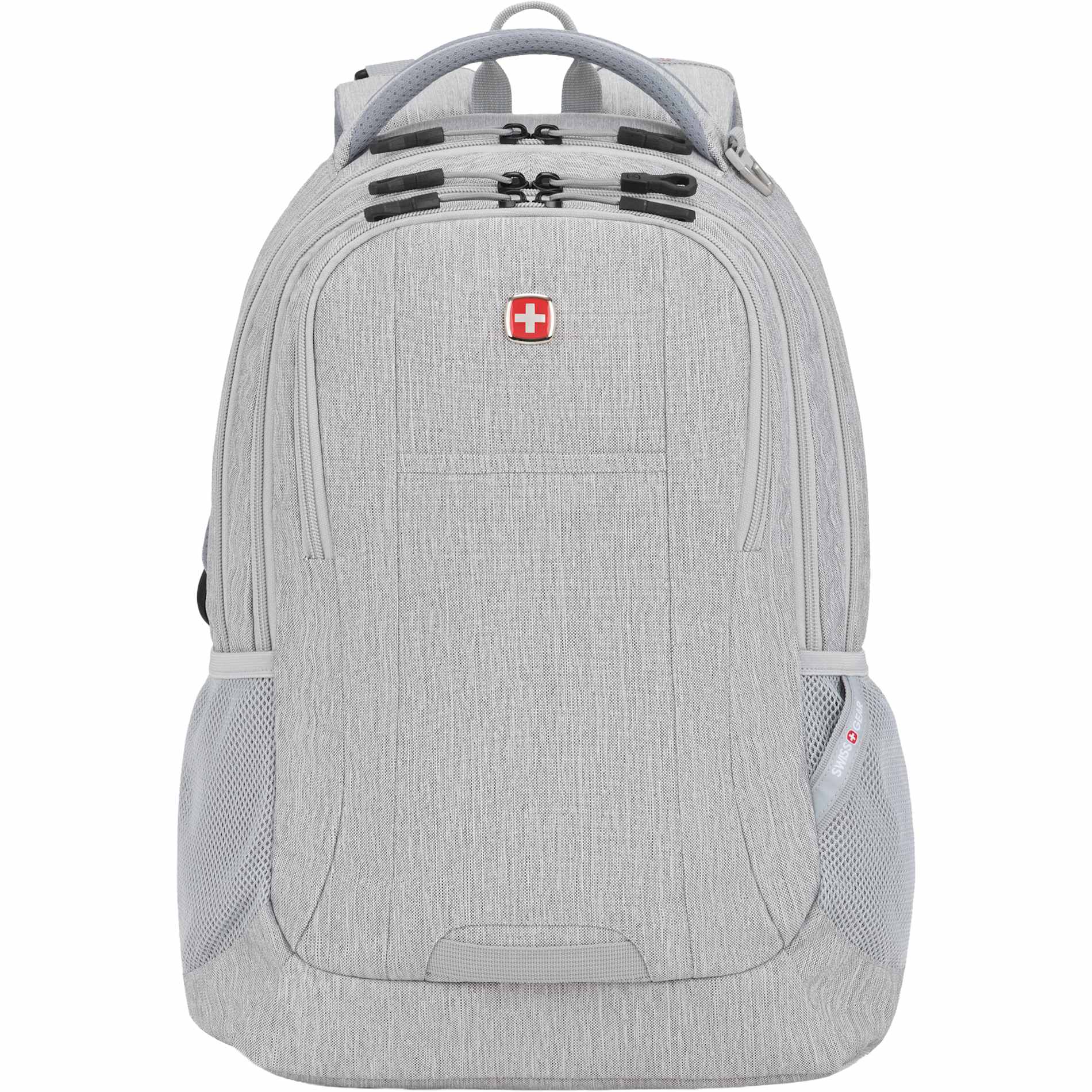 Front View of Gray Swiss Gear Frost Peak Computer Backpack plain