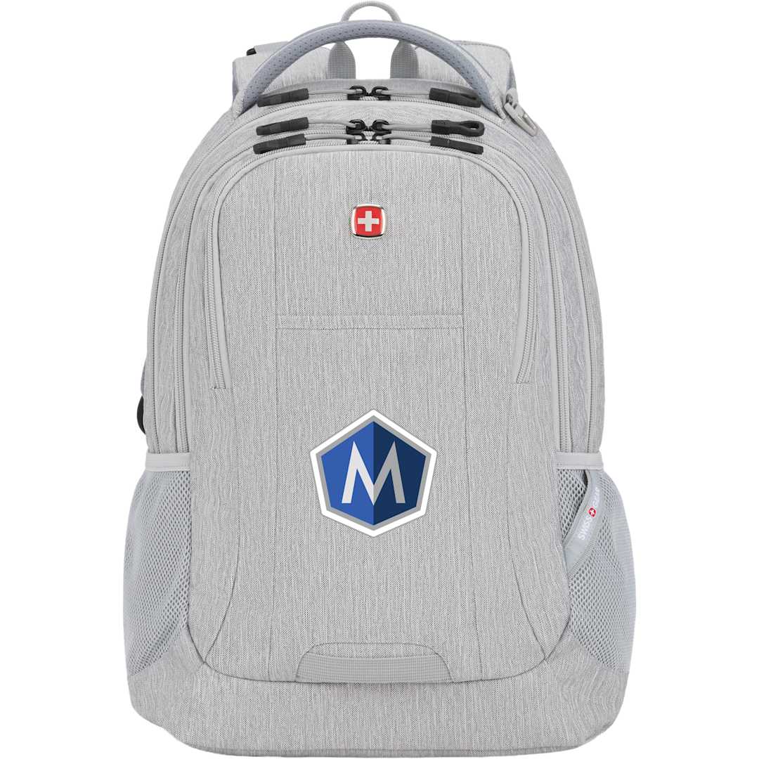 Front View of Gray Swiss Gear Frost Peak Computer Backpack
