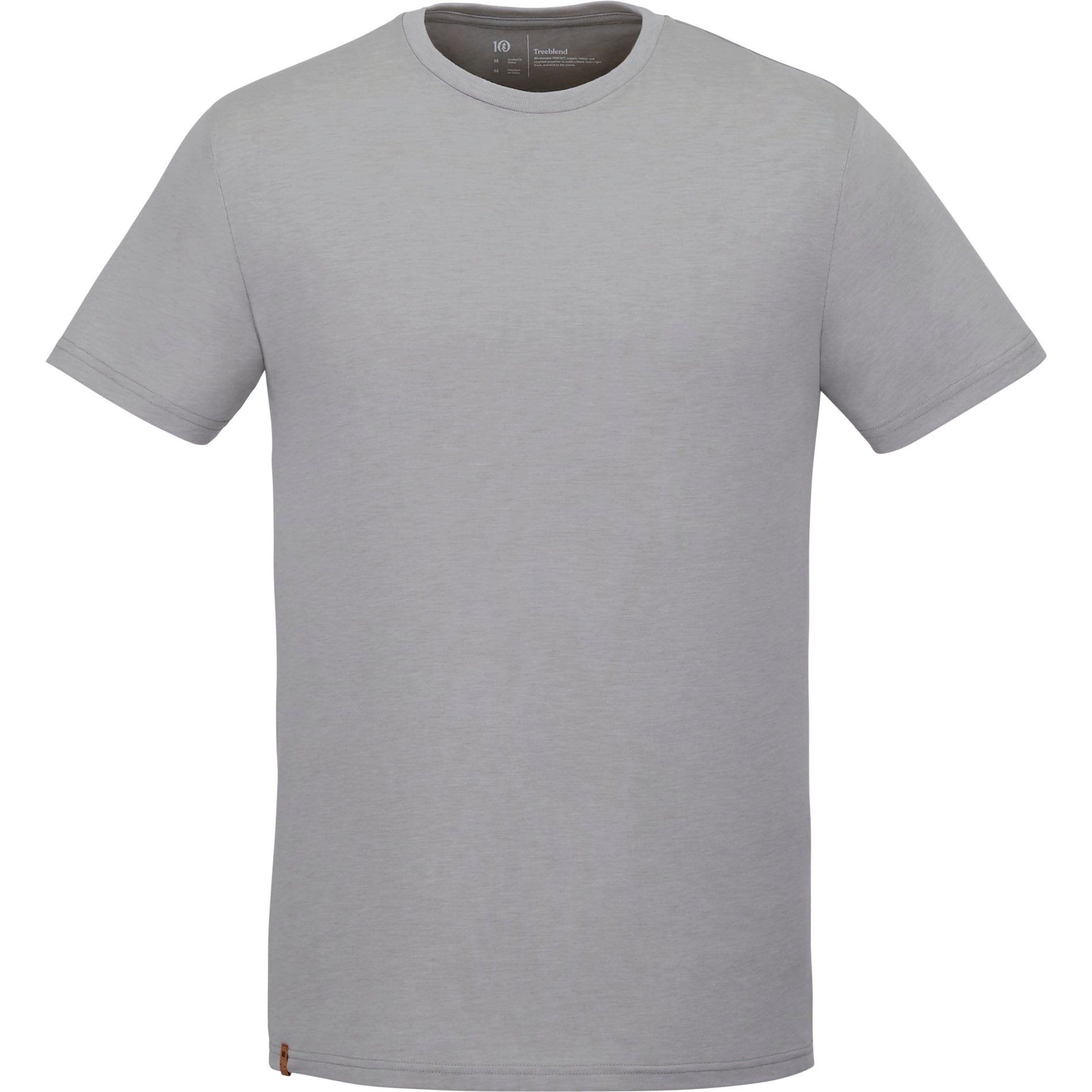 Front View of Gray tentree TreeBlend Classic T-Shirt - Men's plain
