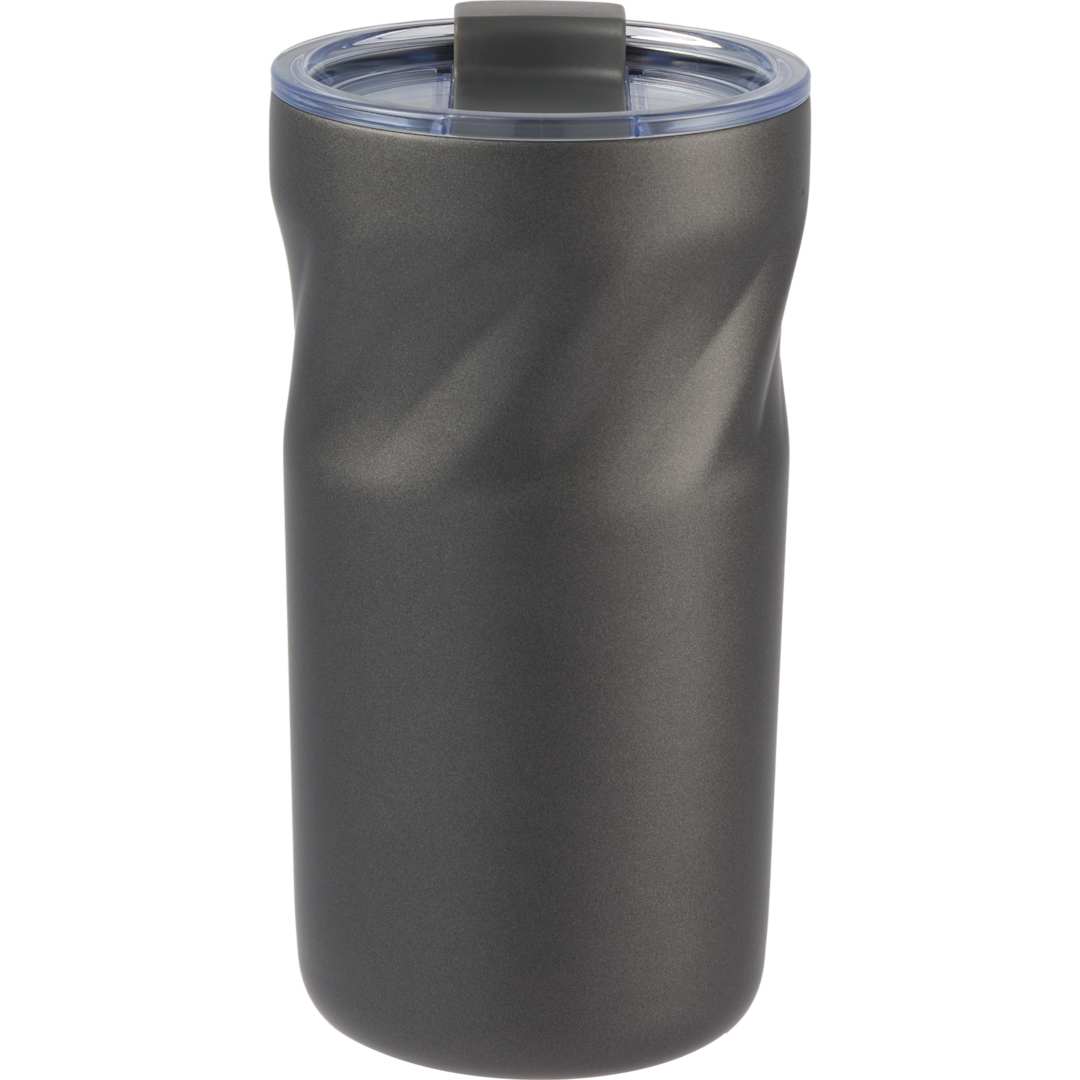 Front View of Gray Thalia 16oz Vacuum Tumbler plain