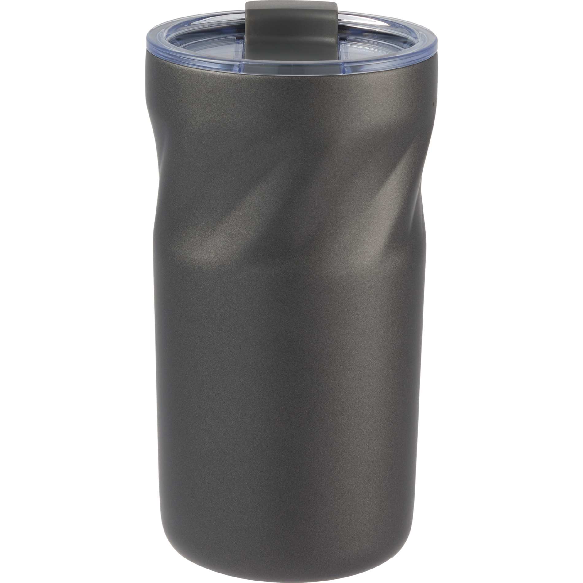 Front View of Gray Thalia 16oz Vacuum Tumbler plain