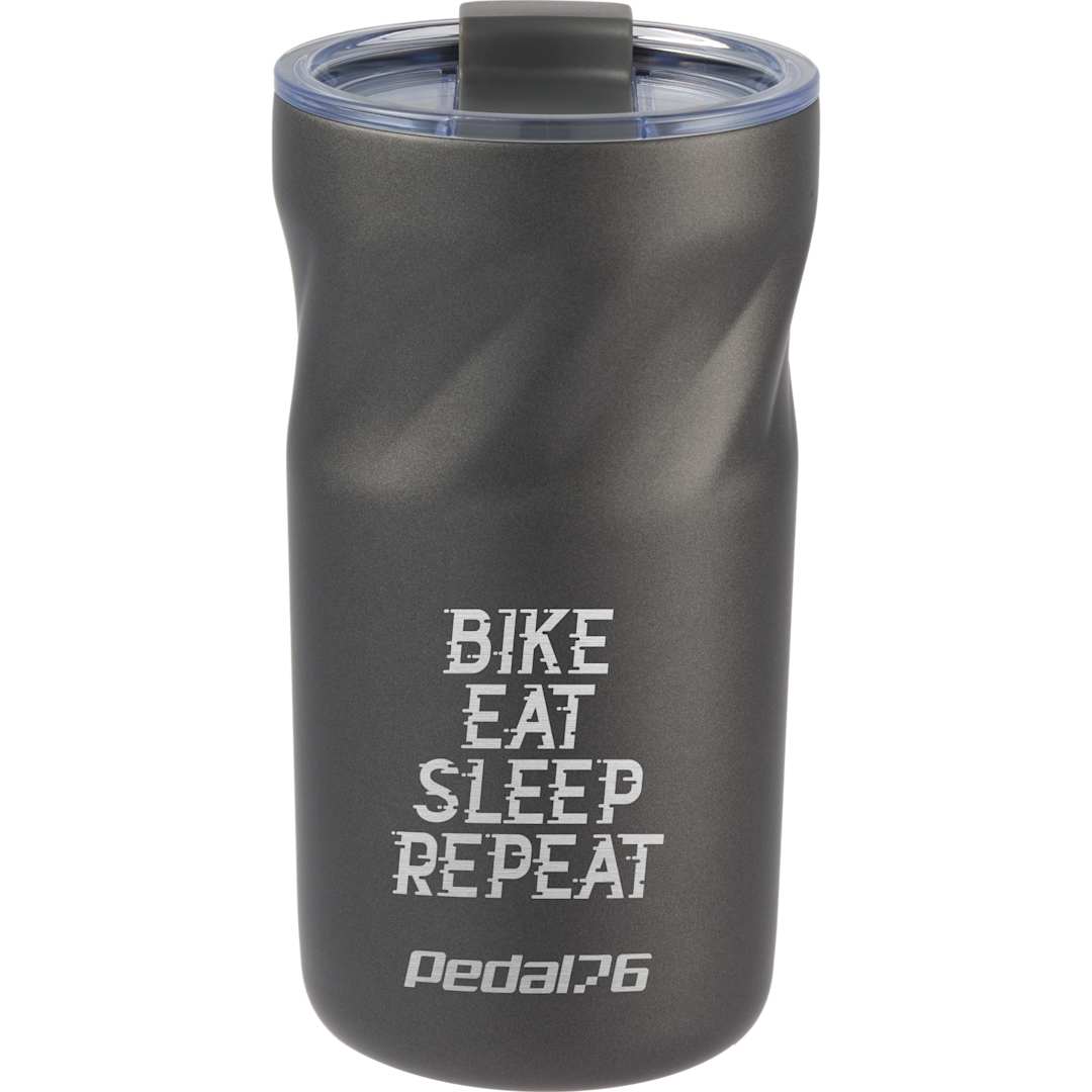 Front View of Gray Thalia 16oz Vacuum Tumbler