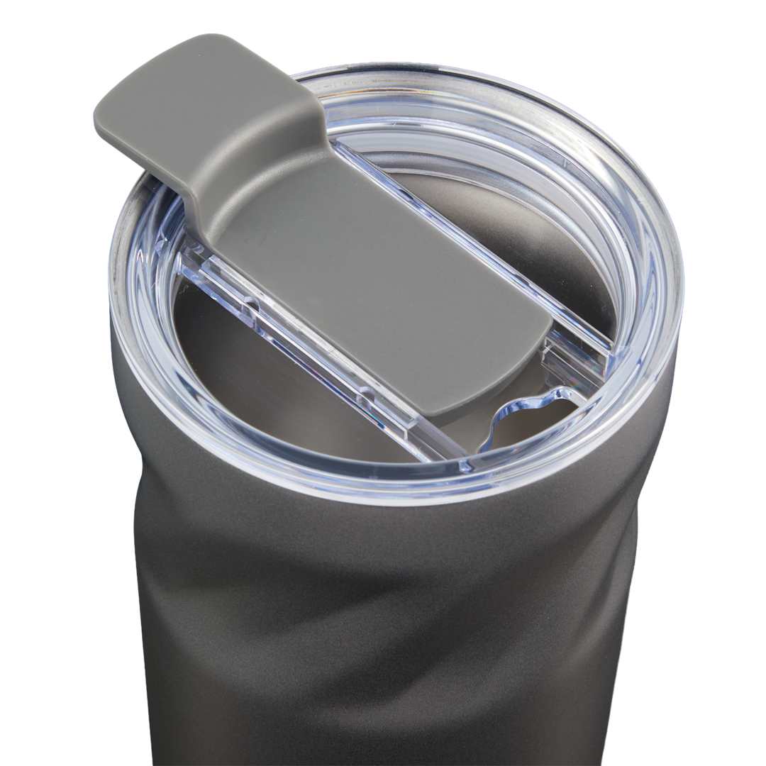 Front View of Gray Thalia 16oz Vacuum Tumbler