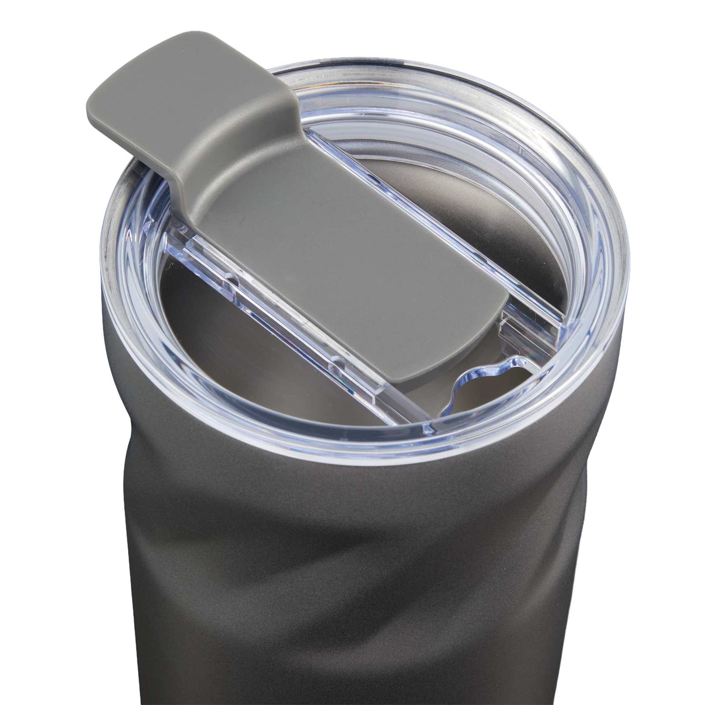 Front View of Gray Thalia 16oz Vacuum Tumbler