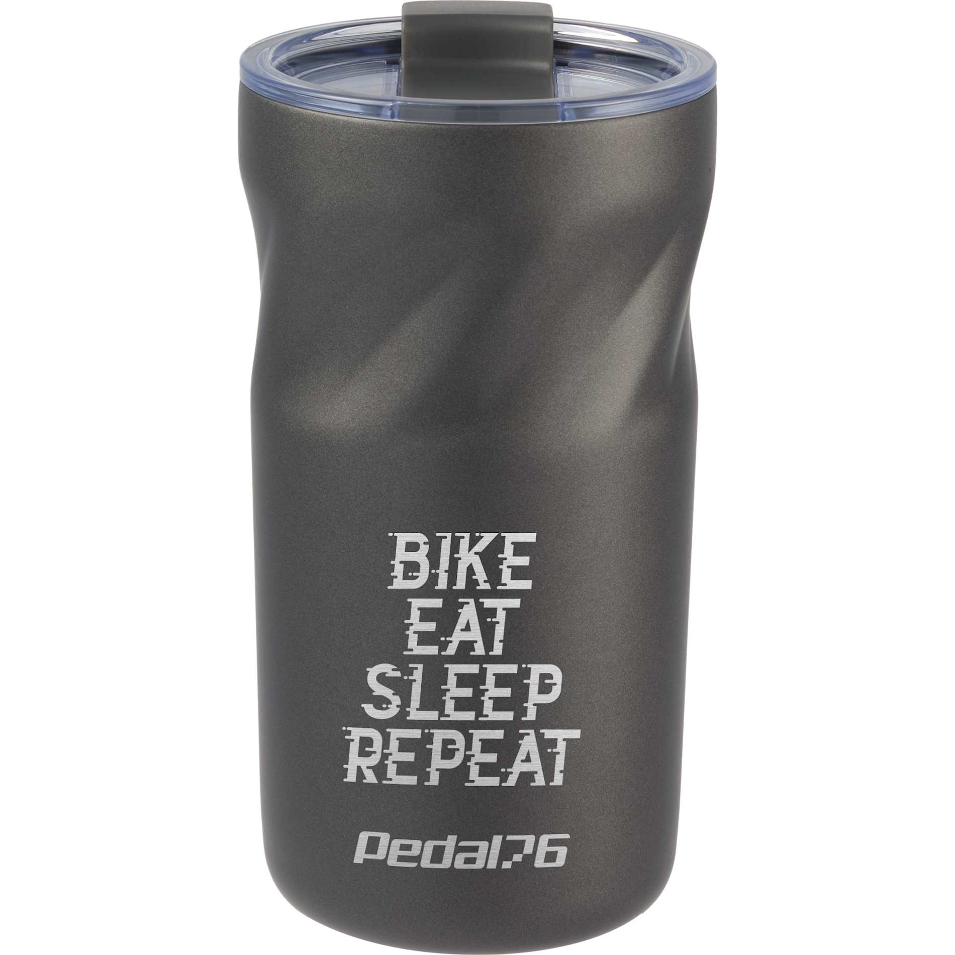 Front View of Gray Thalia 16oz Vacuum Tumbler