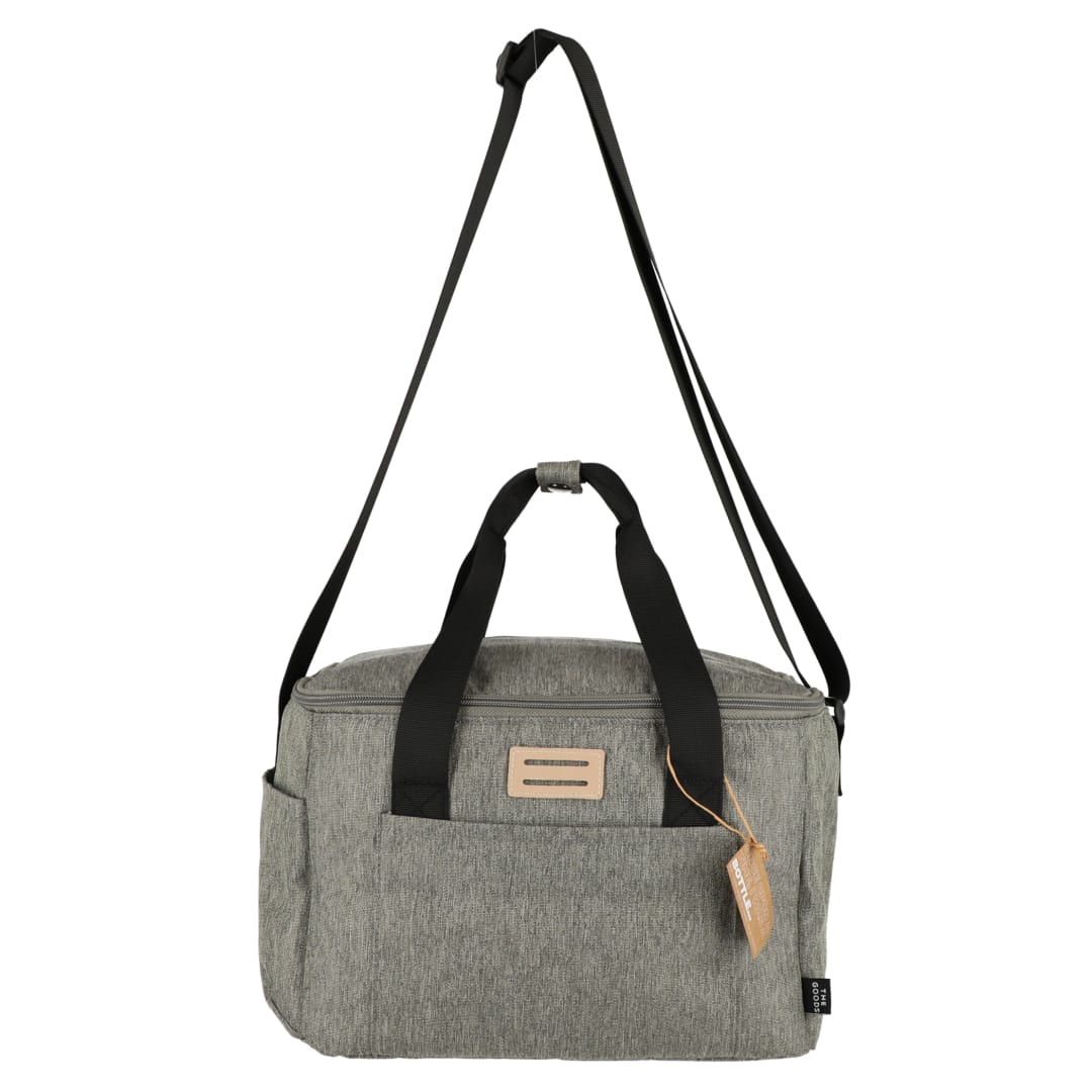 Front View of Gray THE GOODS™ Recycled 12 Can Cooler Bag plain