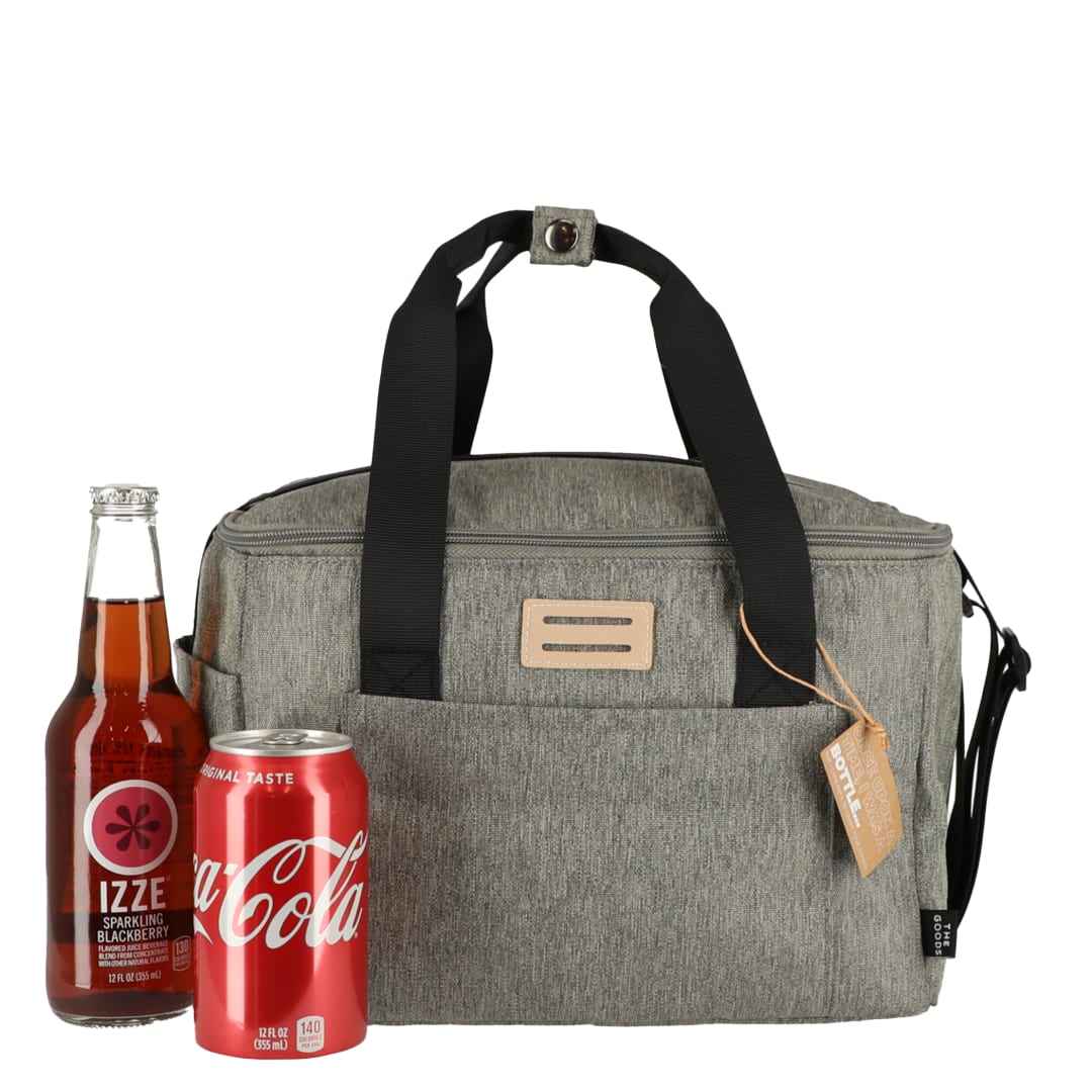 Front View of Gray THE GOODS™ Recycled 12 Can Cooler Bag plain