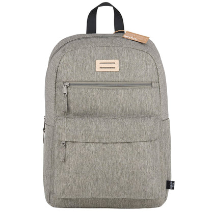 Front View of Gray THE GOODS™ Recycled 15" Laptop Backpack plain