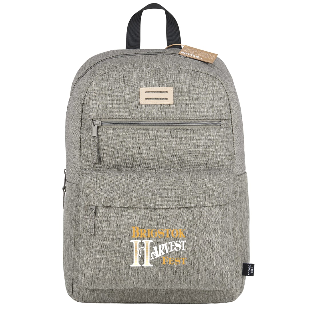 Front View of Gray THE GOODS™ Recycled 15" Laptop Backpack