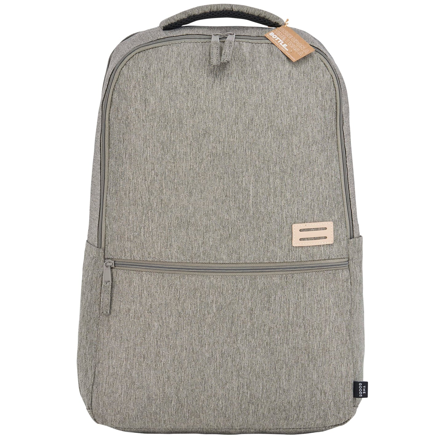 Front View of Gray THE GOODS™ Recycled 17" Laptop Backpack plain