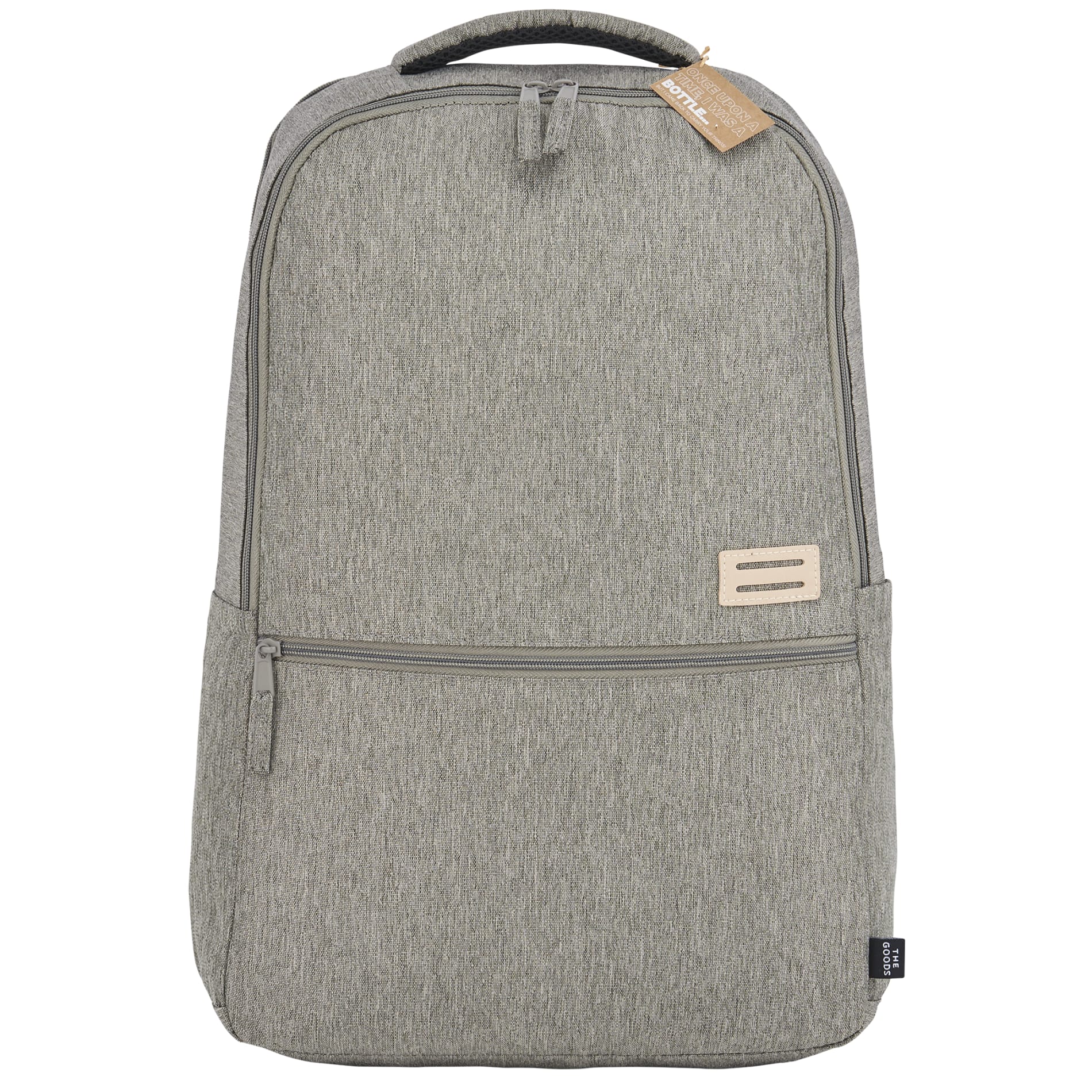 Front View of Gray THE GOODS™ Recycled 17" Laptop Backpack plain