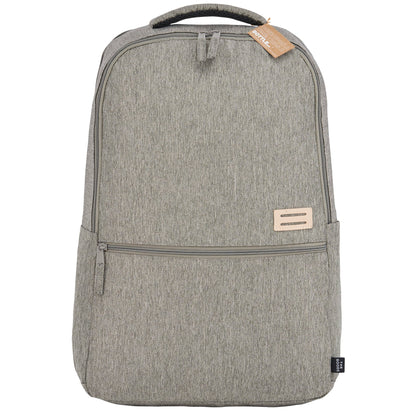 Front View of Gray THE GOODS™ Recycled 17" Laptop Backpack plain