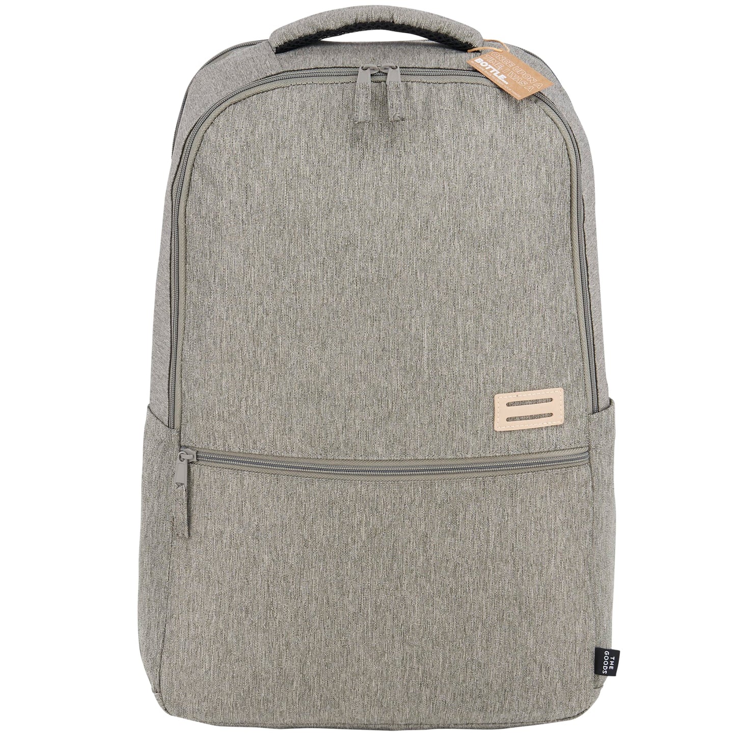 Front View of Gray THE GOODS™ Recycled 17" Laptop Backpack plain