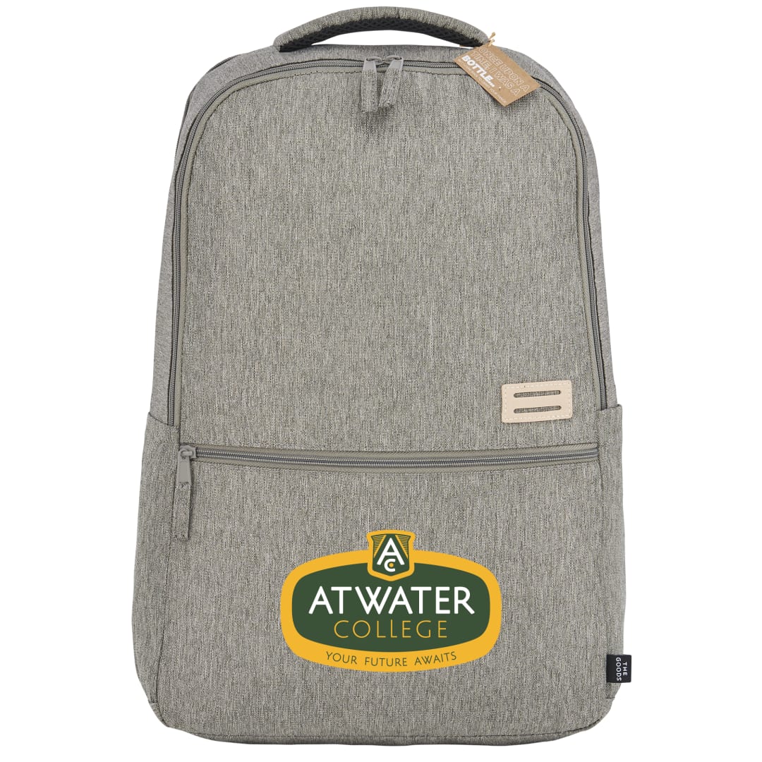 Front View of Gray THE GOODS™ Recycled 17" Laptop Backpack