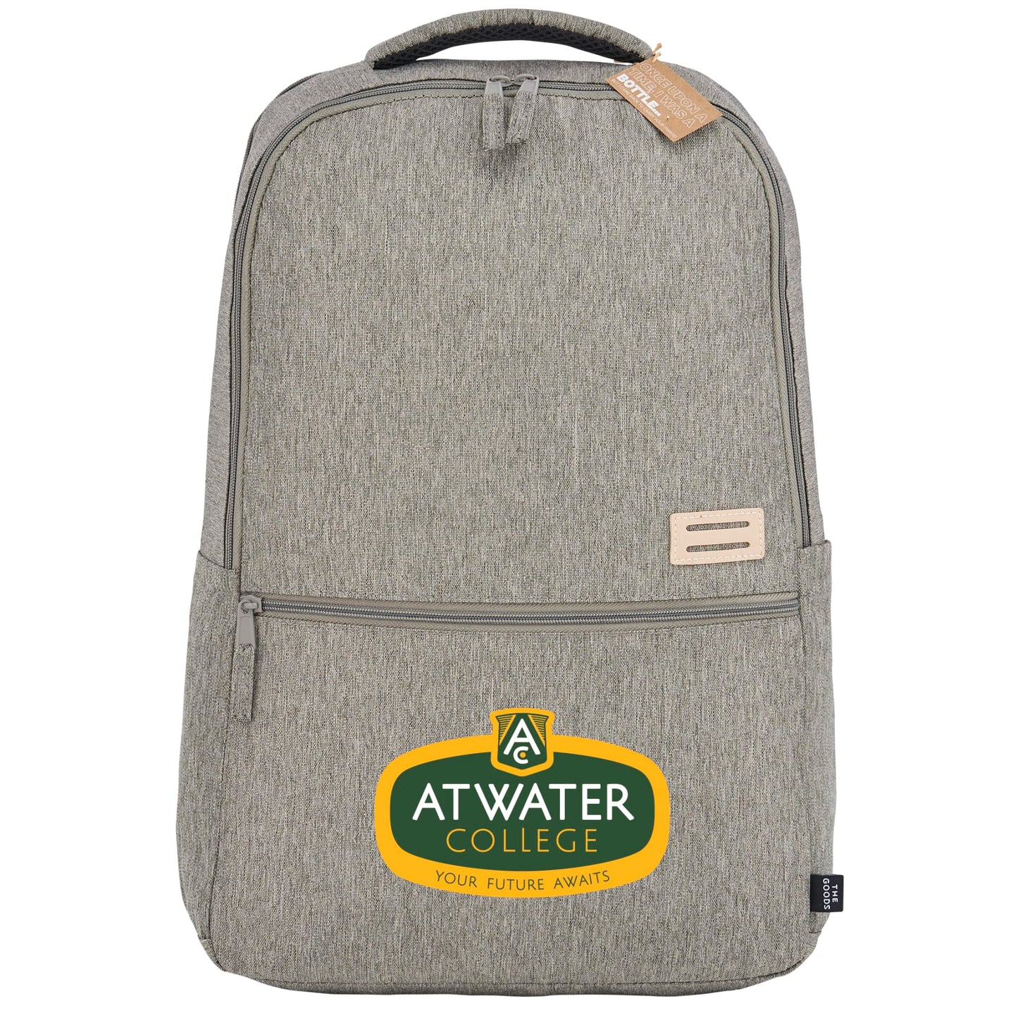 Front View of Gray THE GOODS™ Recycled 17" Laptop Backpack