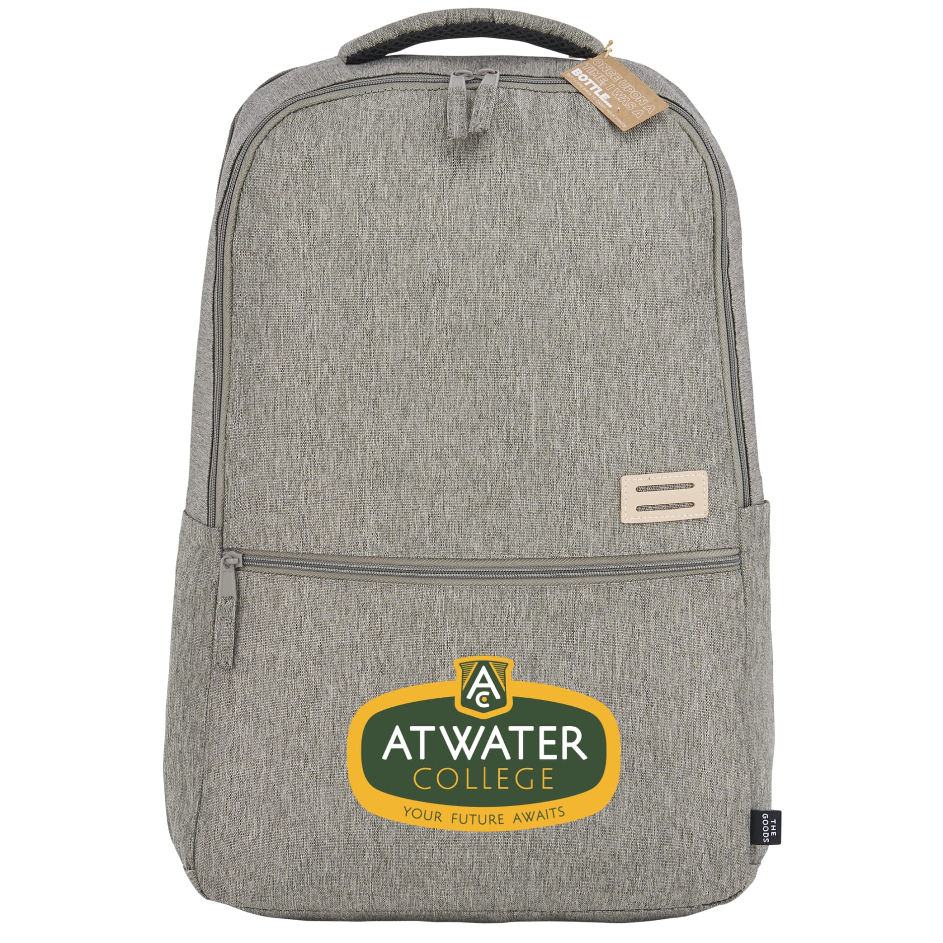 Front View of Gray THE GOODS™ Recycled 17" Laptop Backpack