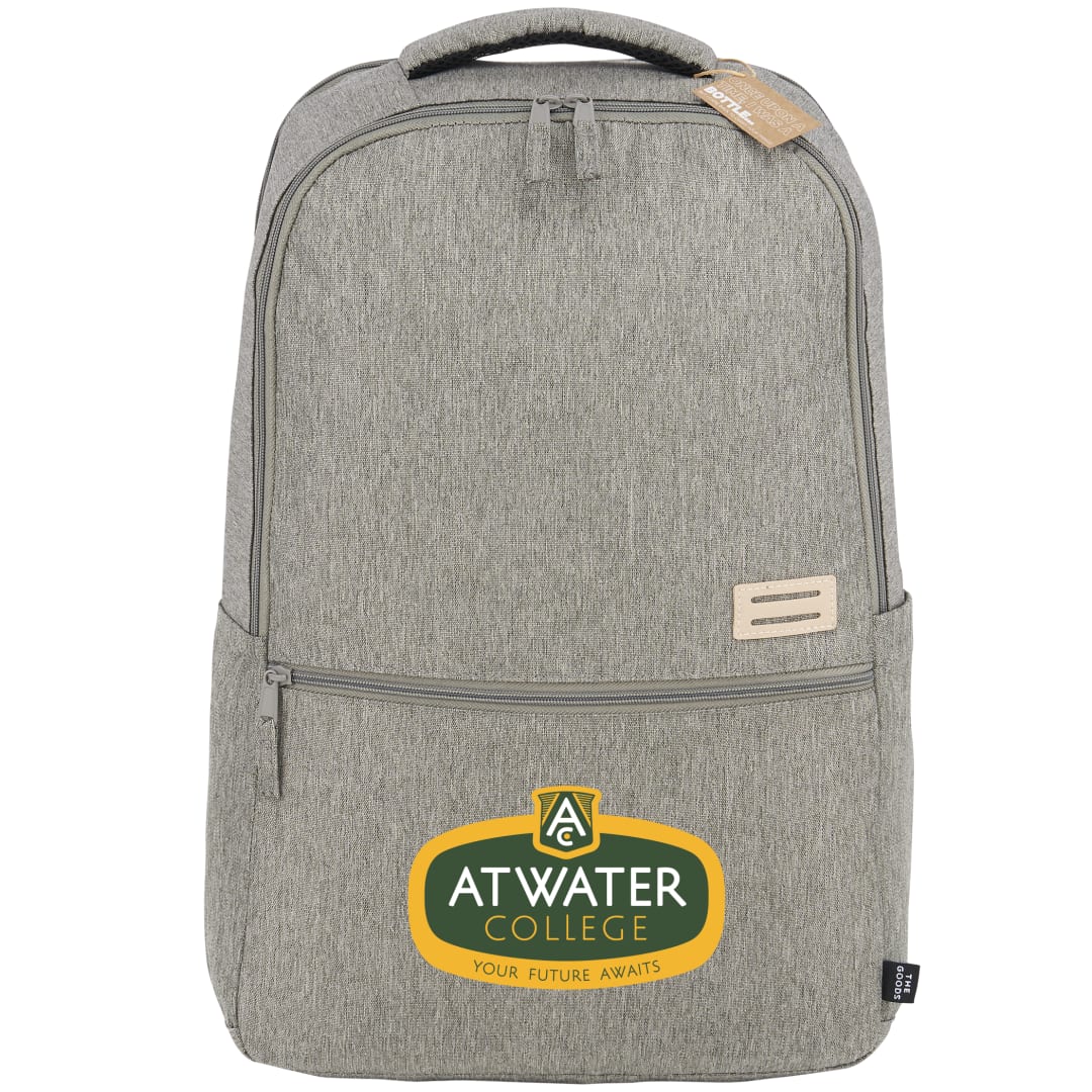 Front View of Gray THE GOODS™ Recycled 17" Laptop Backpack