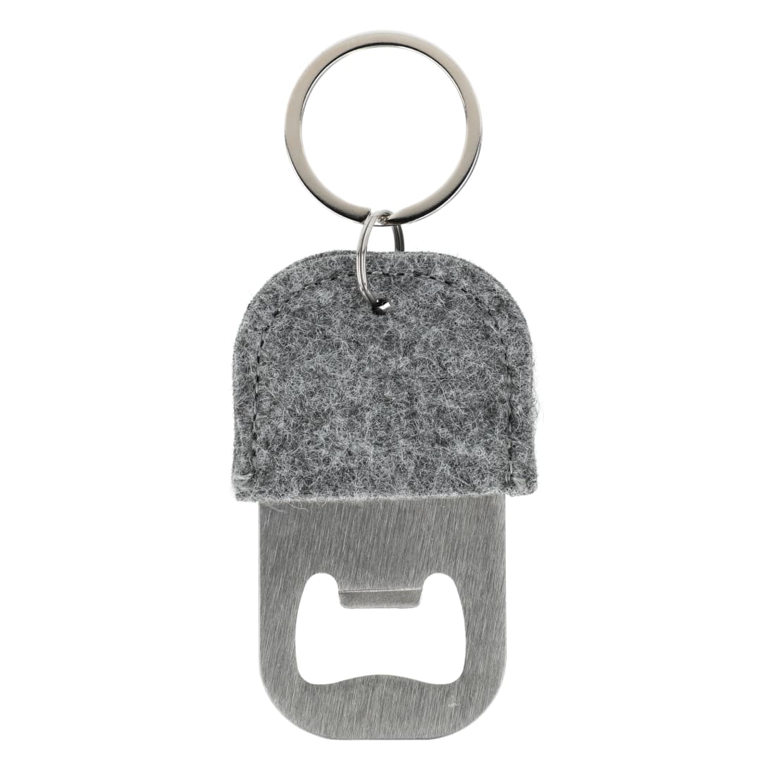 Front View of Gray THE GOODS™ Recycled Felt Bottle Opener plain