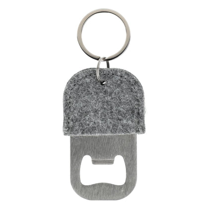 Front View of Gray THE GOODS™ Recycled Felt Bottle Opener plain
