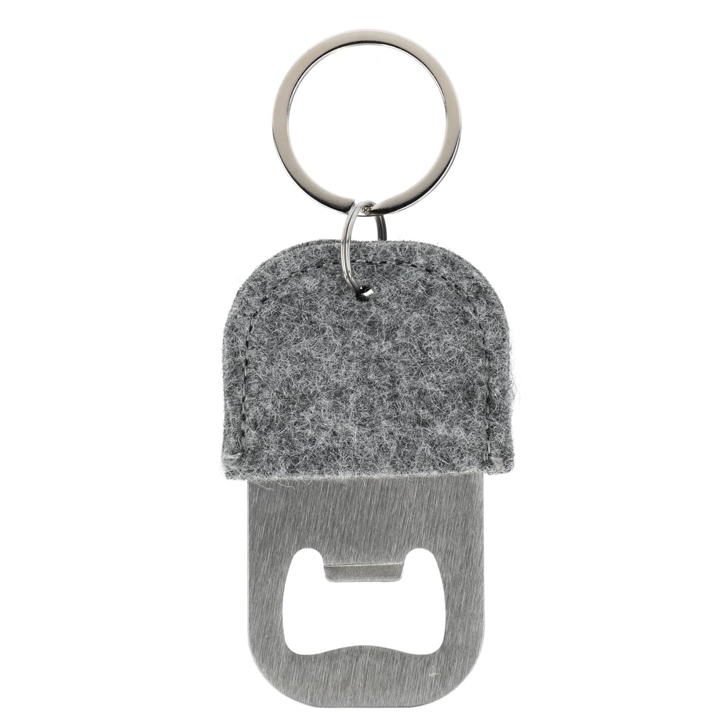 Front View of Gray THE GOODS™ Recycled Felt Bottle Opener plain