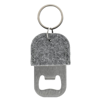 Front View of Gray THE GOODS™ Recycled Felt Bottle Opener plain
