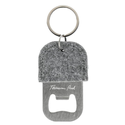Front View of Gray THE GOODS™ Recycled Felt Bottle Opener