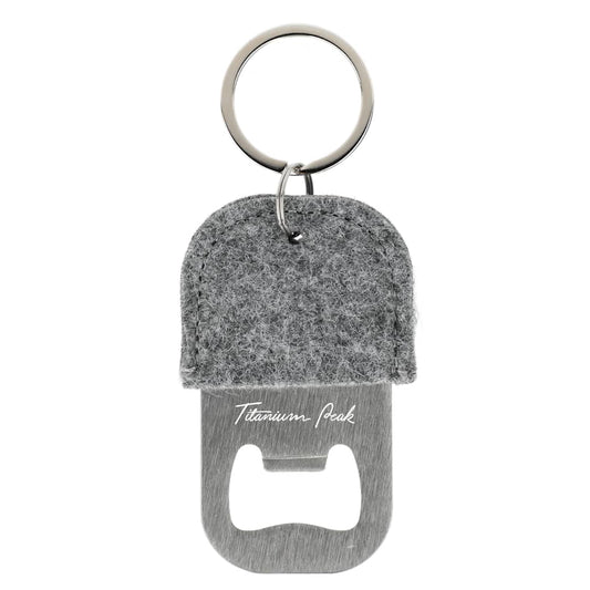 Front View of Gray THE GOODS™ Recycled Felt Bottle Opener