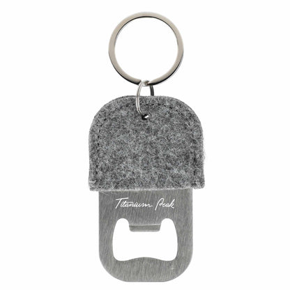 Front View of Gray THE GOODS™ Recycled Felt Bottle Opener