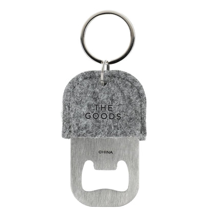 Front View of Gray THE GOODS™ Recycled Felt Bottle Opener