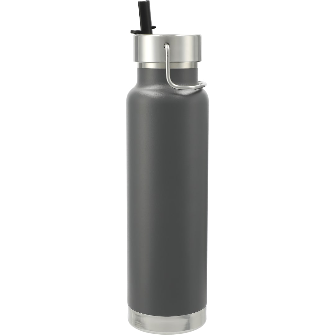 Front View of Gray Thor Copper Vacuum Insulated Bottle 25oz Straw Lid plain