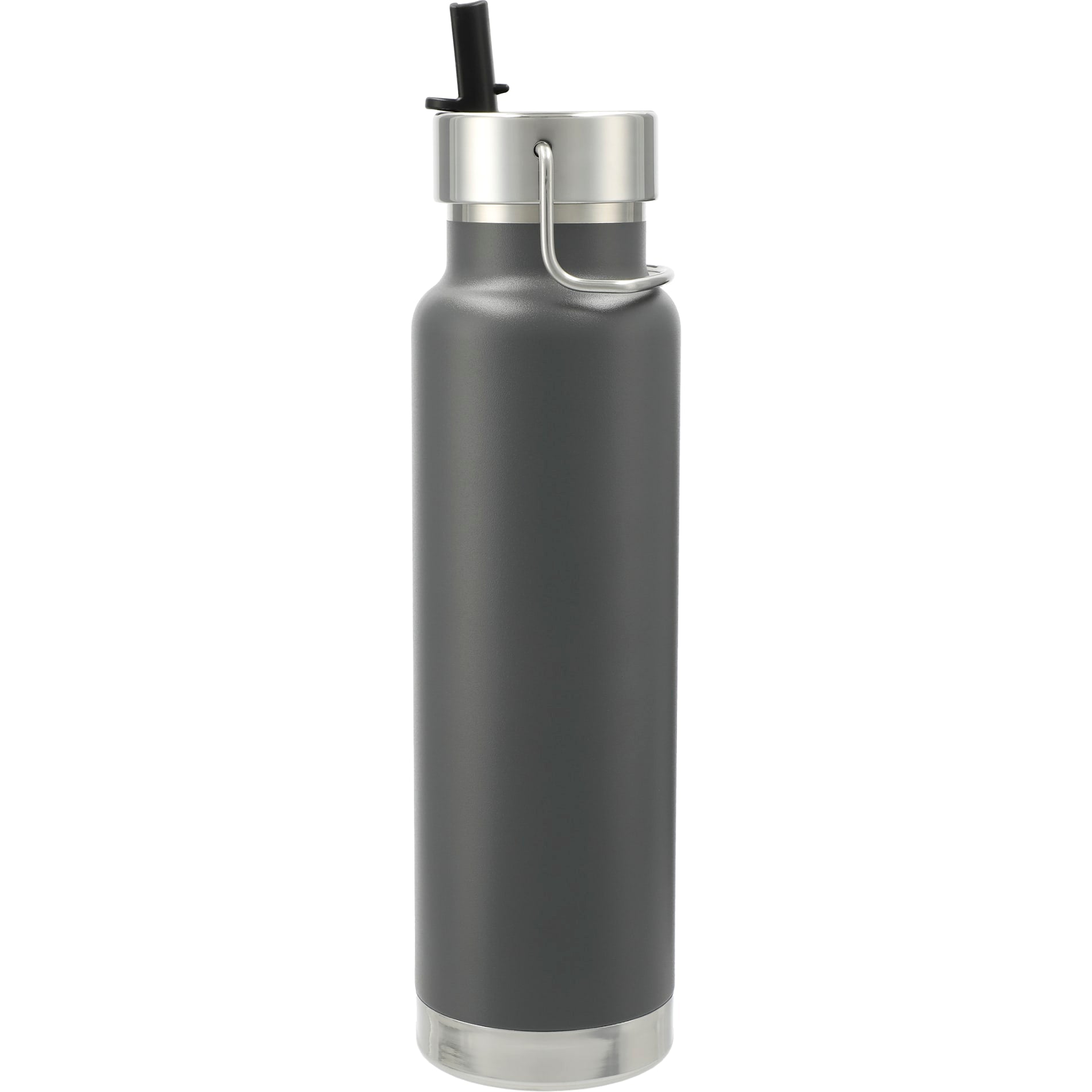 Front View of Gray Thor Copper Vacuum Insulated Bottle 25oz Straw Lid plain