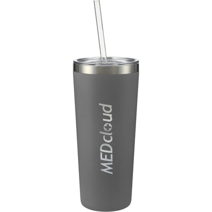 Front View of Gray Thor Copper Vacuum Insulated Tumbler 22oz
