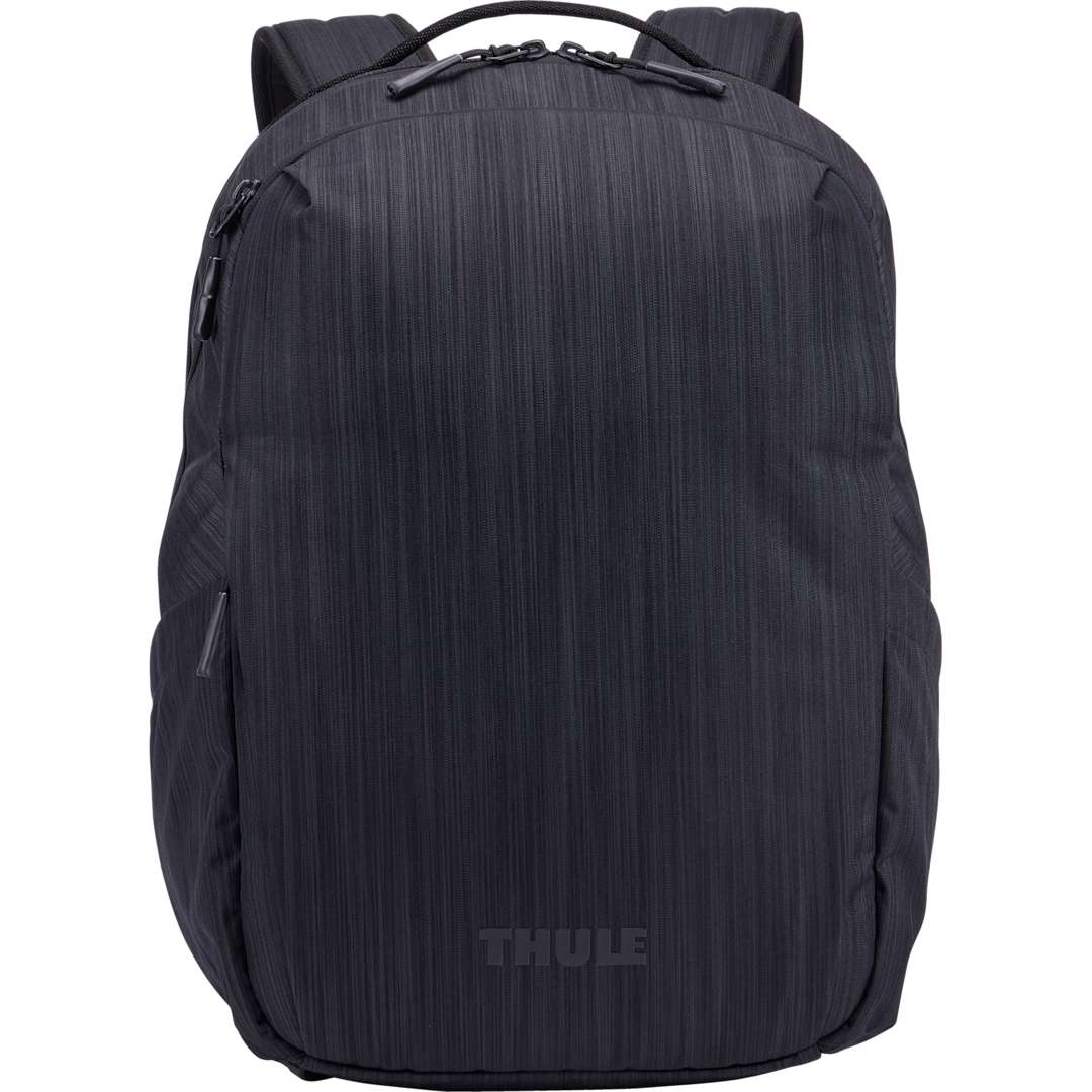 Front View of Gray Thule Recycled Stravan 2.0 Backpack plain