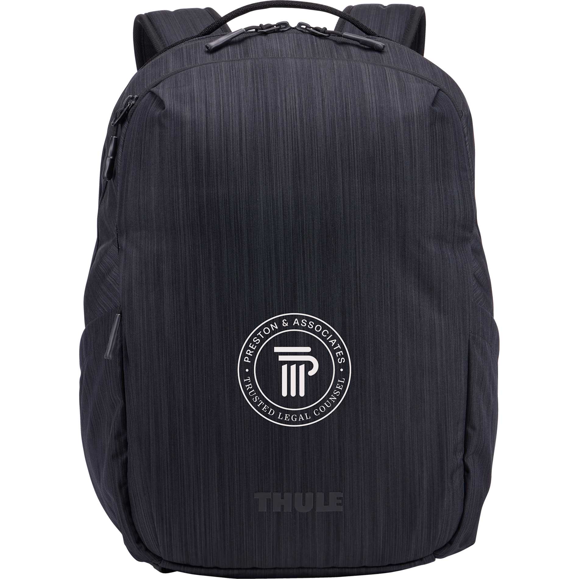 Front View of Gray Thule Recycled Stravan 2.0 Backpack