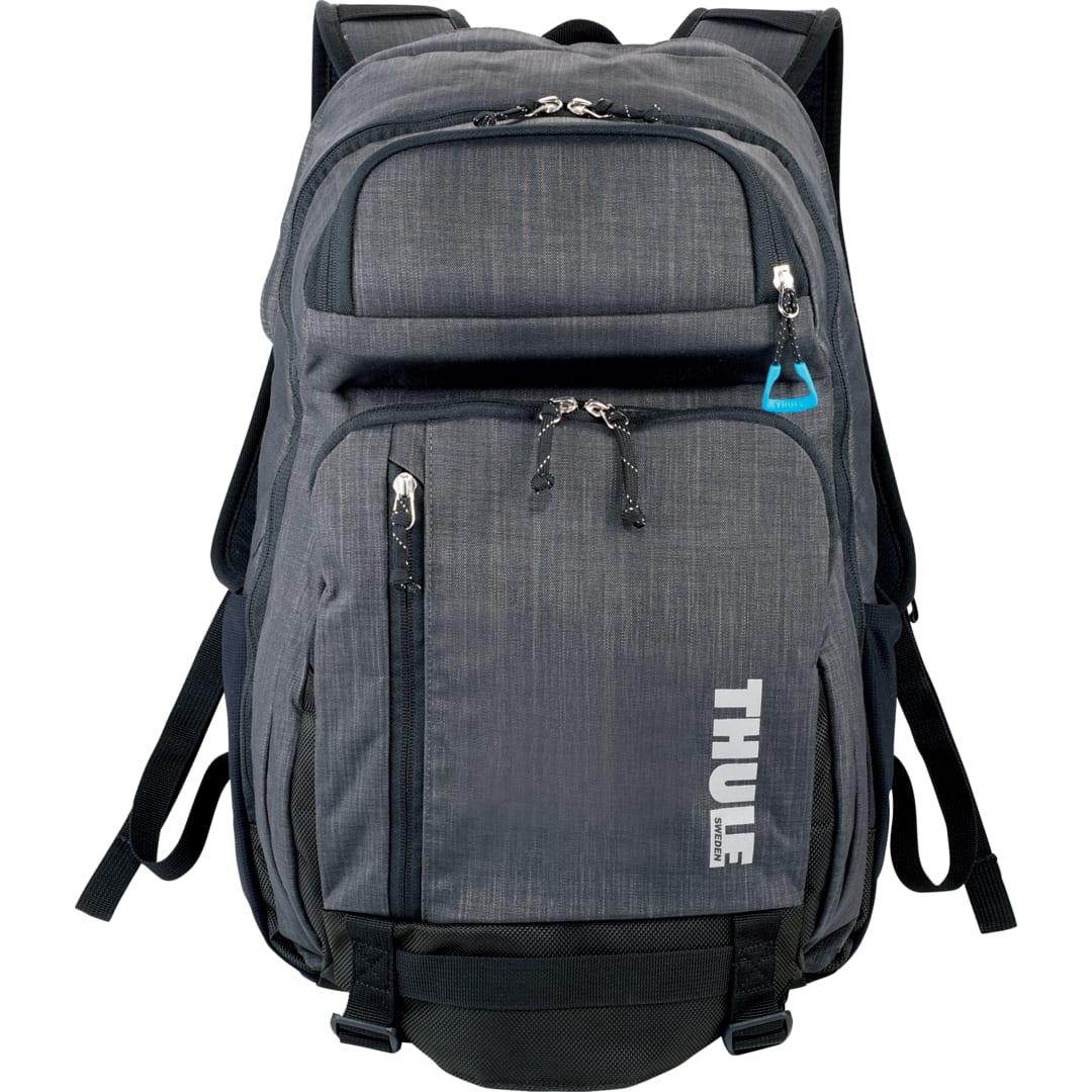 Front View of Gray Thule Stravan 15" Laptop Backpack plain