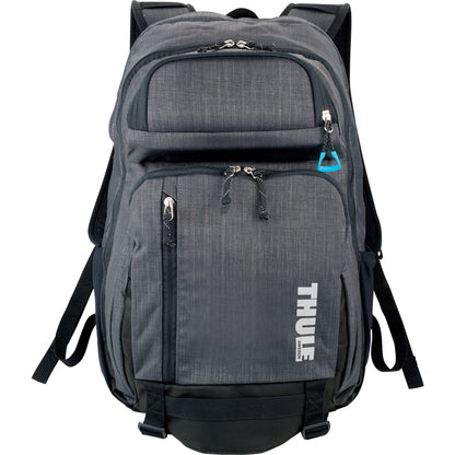 Front View of Gray Thule Stravan 15" Laptop Backpack plain