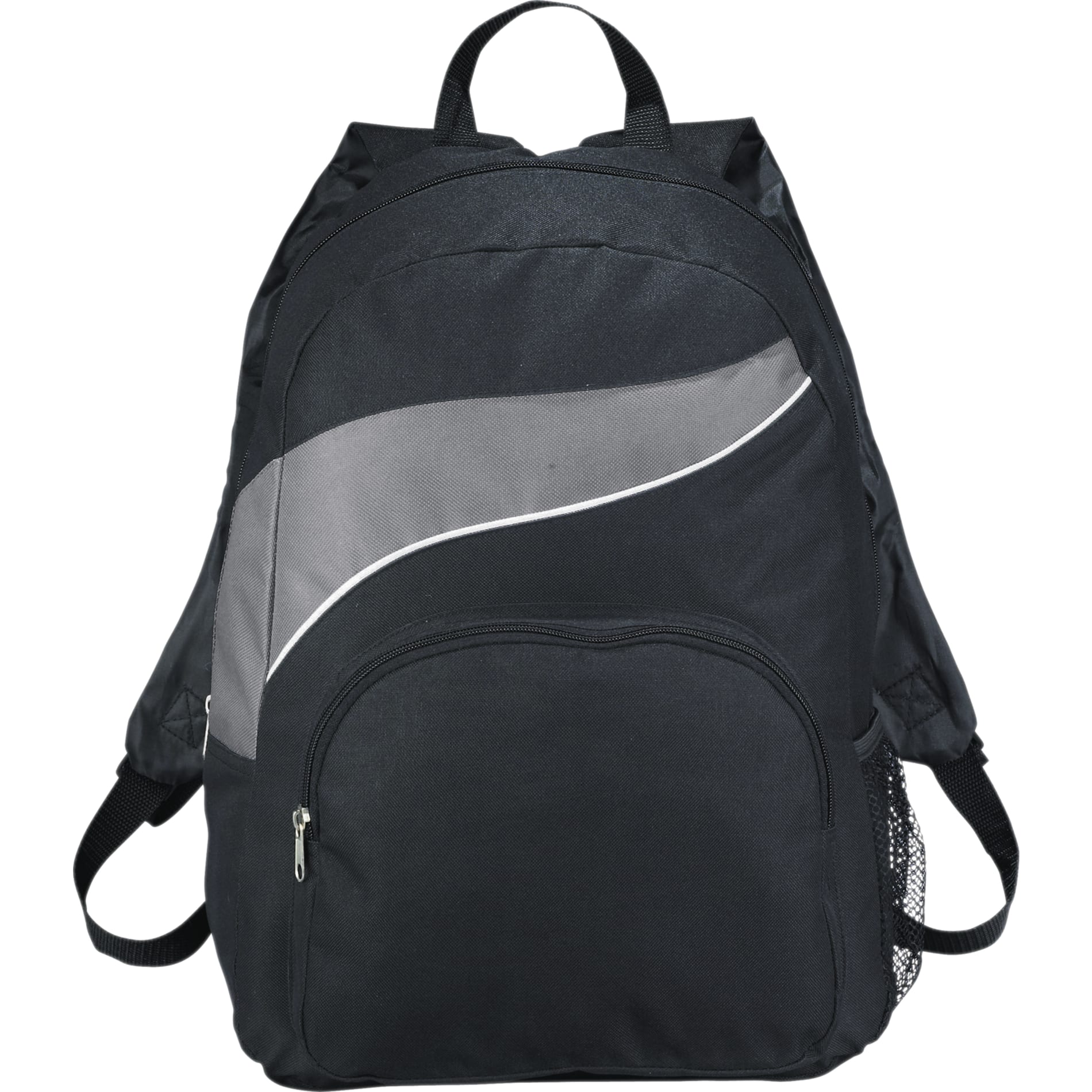 Front View of Gray Tornado Deluxe Backpack plain