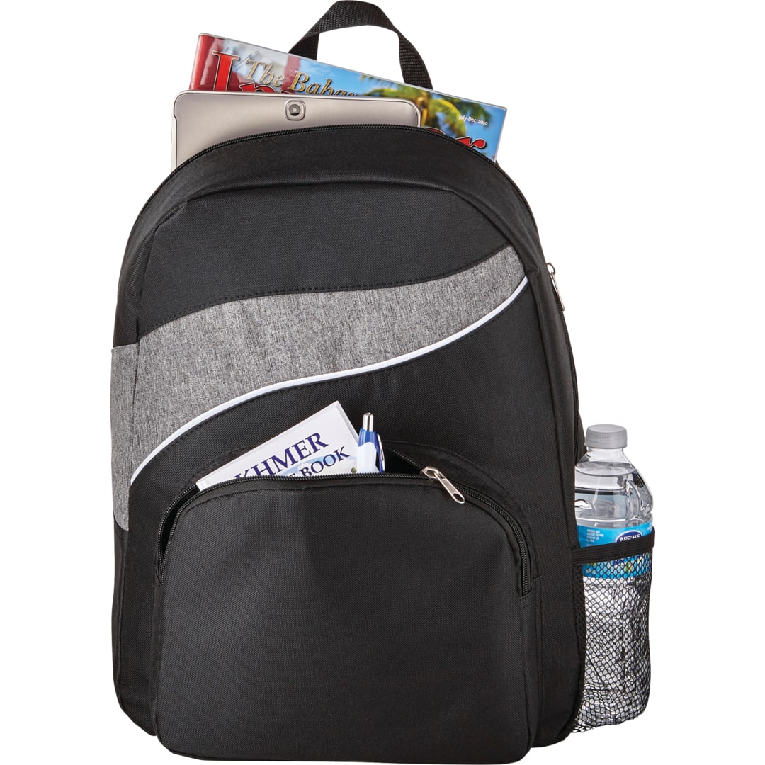 Front View of Gray Tornado Deluxe Backpack plain