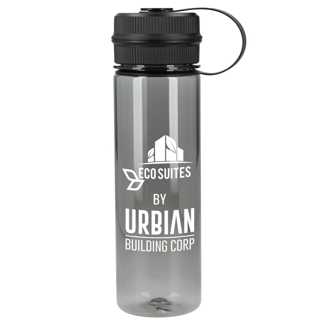 Front View of Gray Venture Recycled R-PET Sports Bottle 21oz