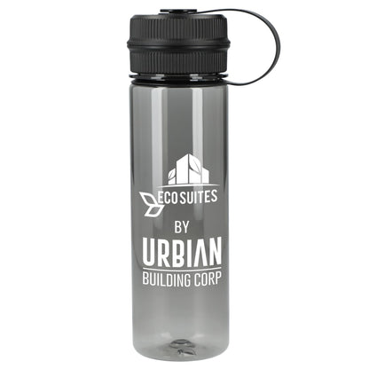 Front View of Gray Venture Recycled R-PET Sports Bottle 21oz