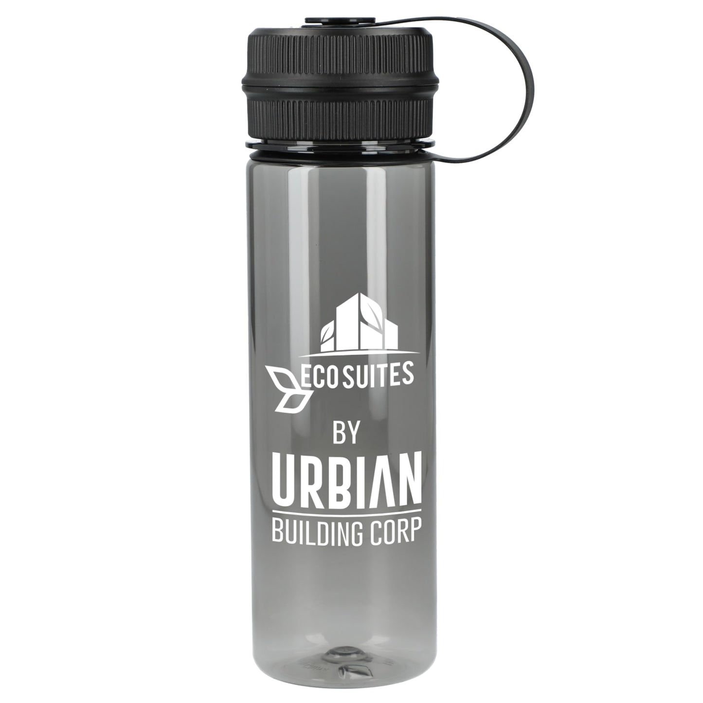 Front View of Gray Venture Recycled R-PET Sports Bottle 21oz