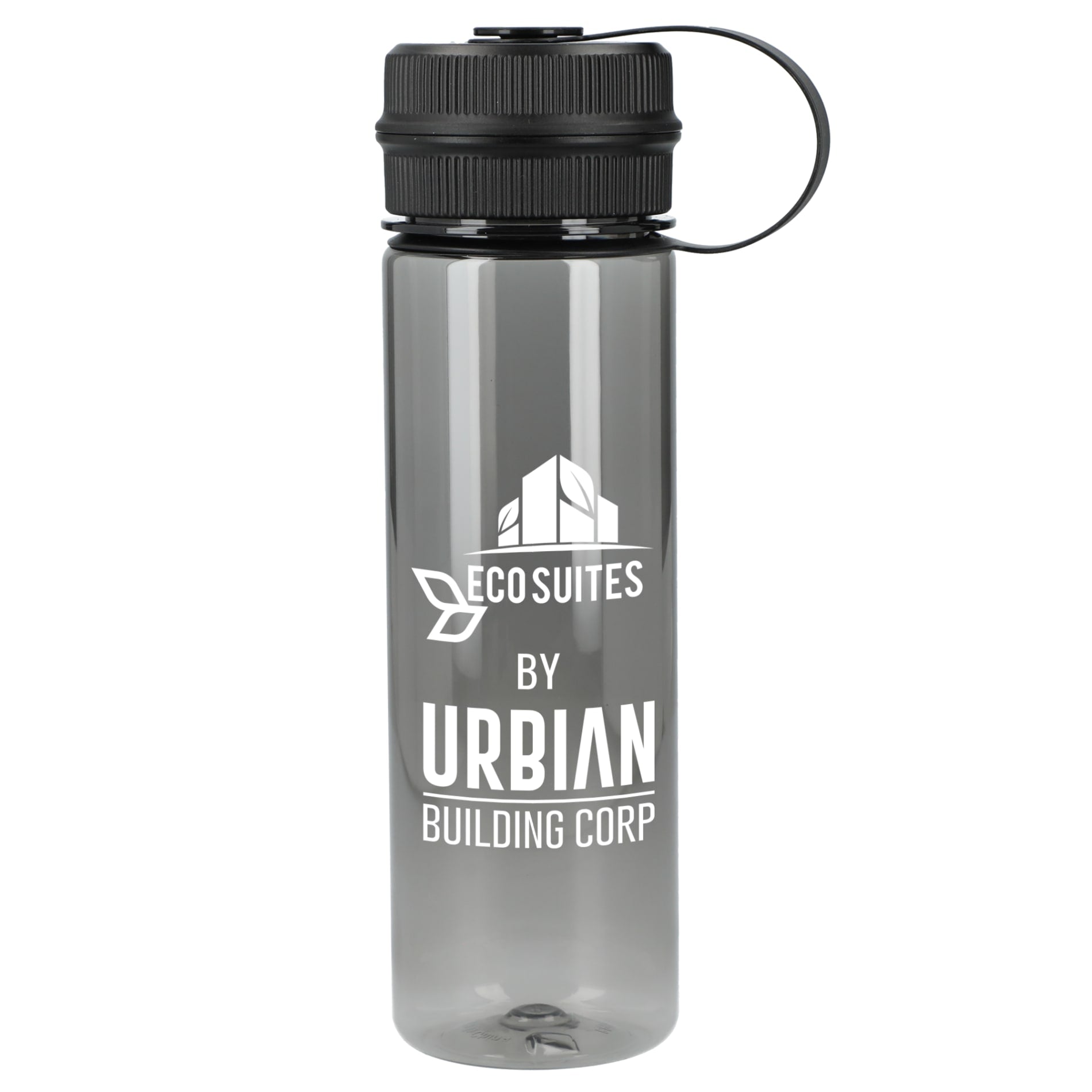 Front View of Gray Venture Recycled R-PET Sports Bottle 21oz