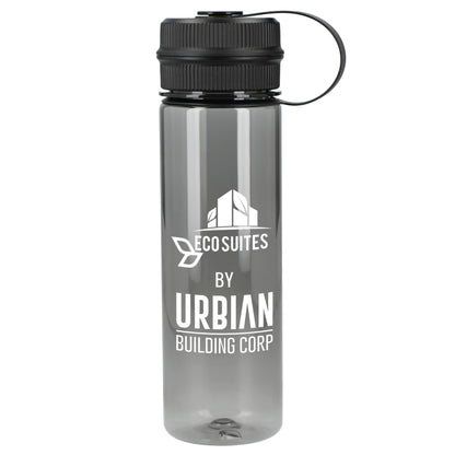 Front View of Gray Venture Recycled R-PET Sports Bottle 21oz