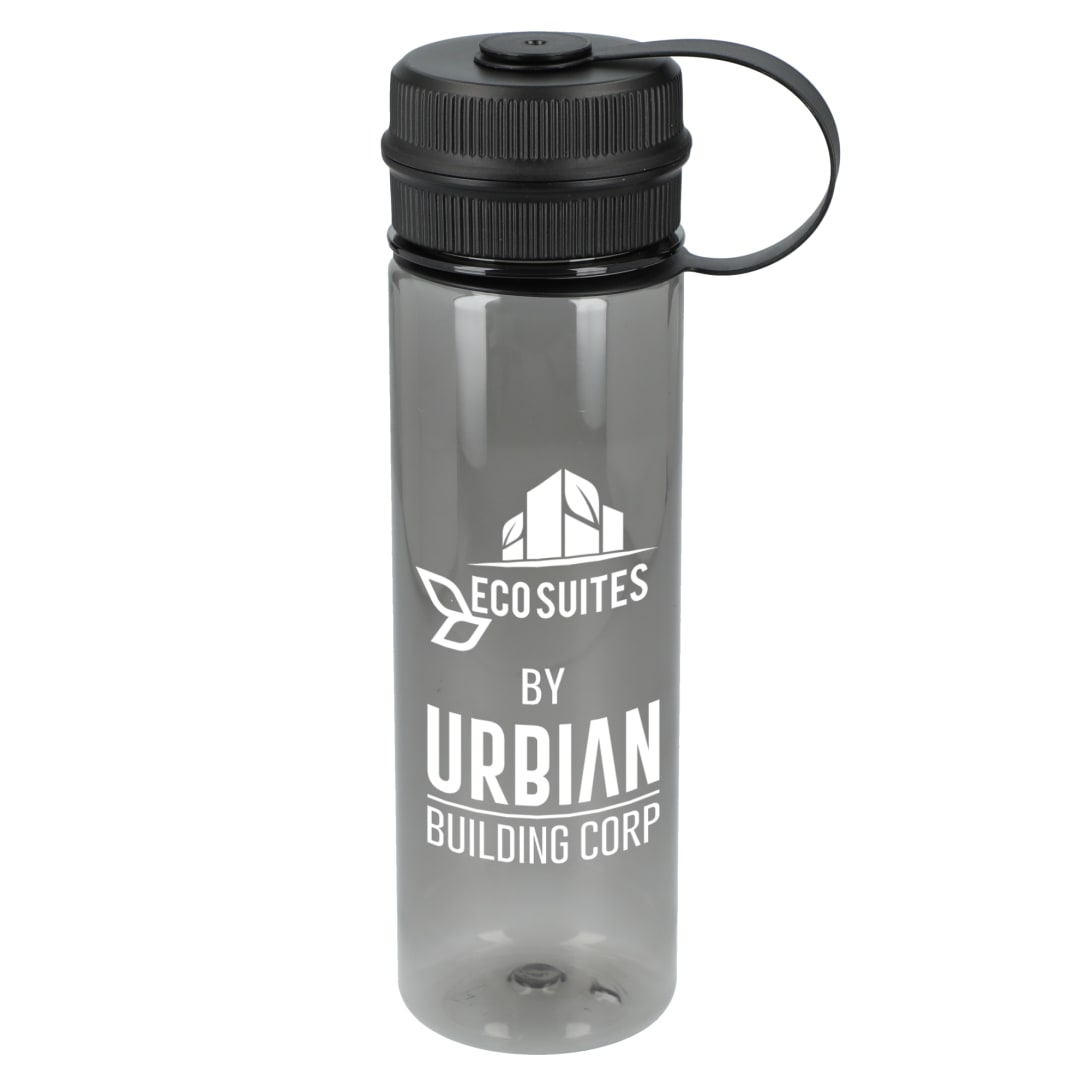 Front View of Gray Venture Recycled R-PET Sports Bottle 21oz