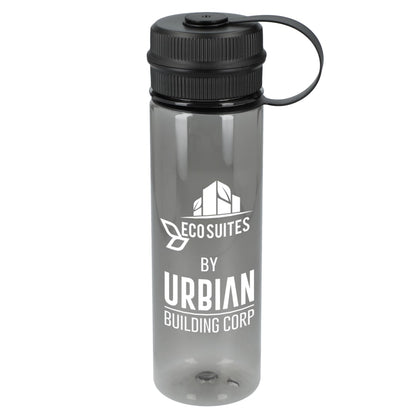 Front View of Gray Venture Recycled R-PET Sports Bottle 21oz
