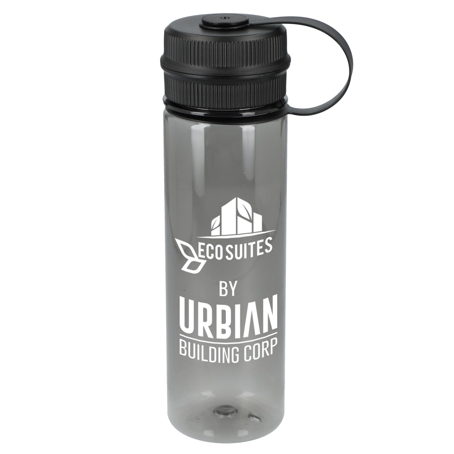 Front View of Gray Venture Recycled R-PET Sports Bottle 21oz