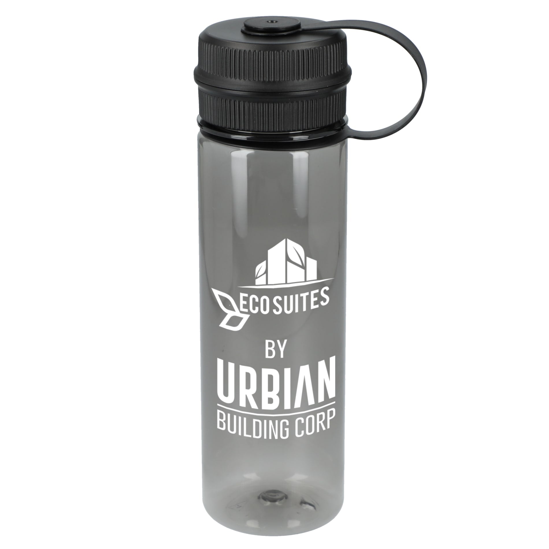 Front View of Gray Venture Recycled R-PET Sports Bottle 21oz
