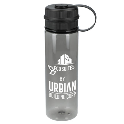 Front View of Gray Venture Recycled R-PET Sports Bottle 21oz