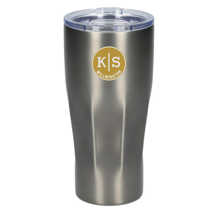 Front View of Gray Victor Recycled Vacuum Insulated Tumbler 20oz