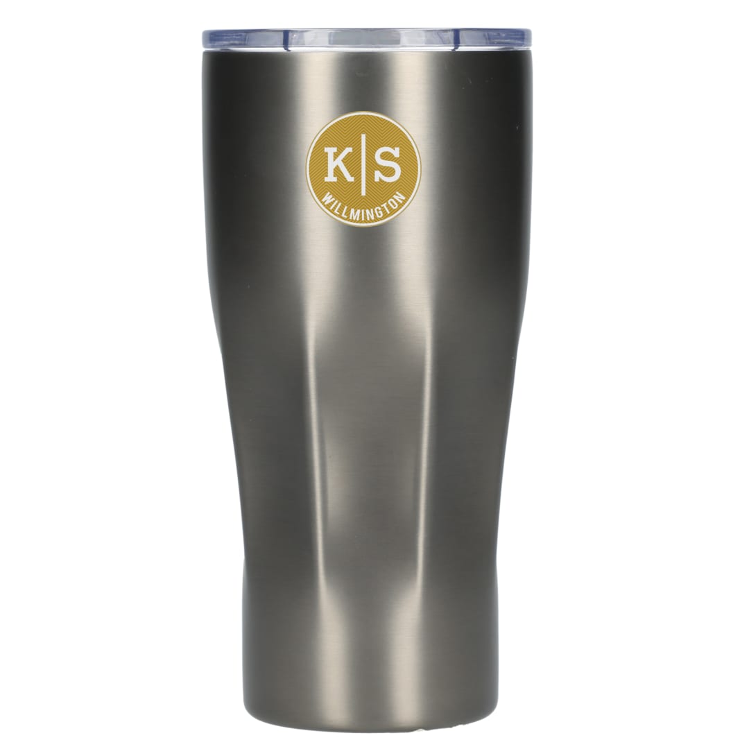 Front View of Gray Victor Recycled Vacuum Insulated Tumbler 20oz